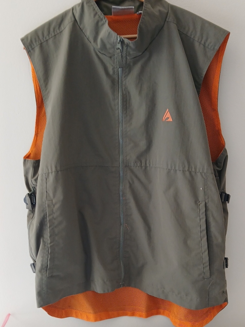 Athletic Works Olive Green Vest with Orange Mesh Lining